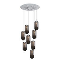 GALERIELEUCHTE Velo 8-flammig Rauch Ø 18cm - Anthrazit/Weiß, Glas (18/18/33cm) - s.luce