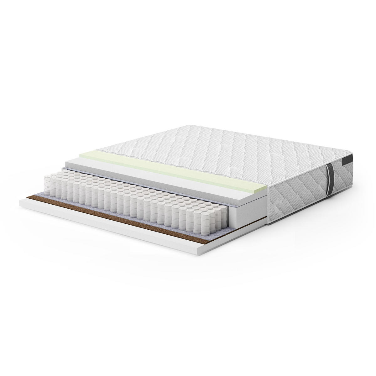 WENDEMATRATZE Mediro Flex 25 cm,7-Zone, mit Visco-Schaum, H3/H4, 140x200 - Weiß, Kunststoff (140/200cm) - Beautysofa
