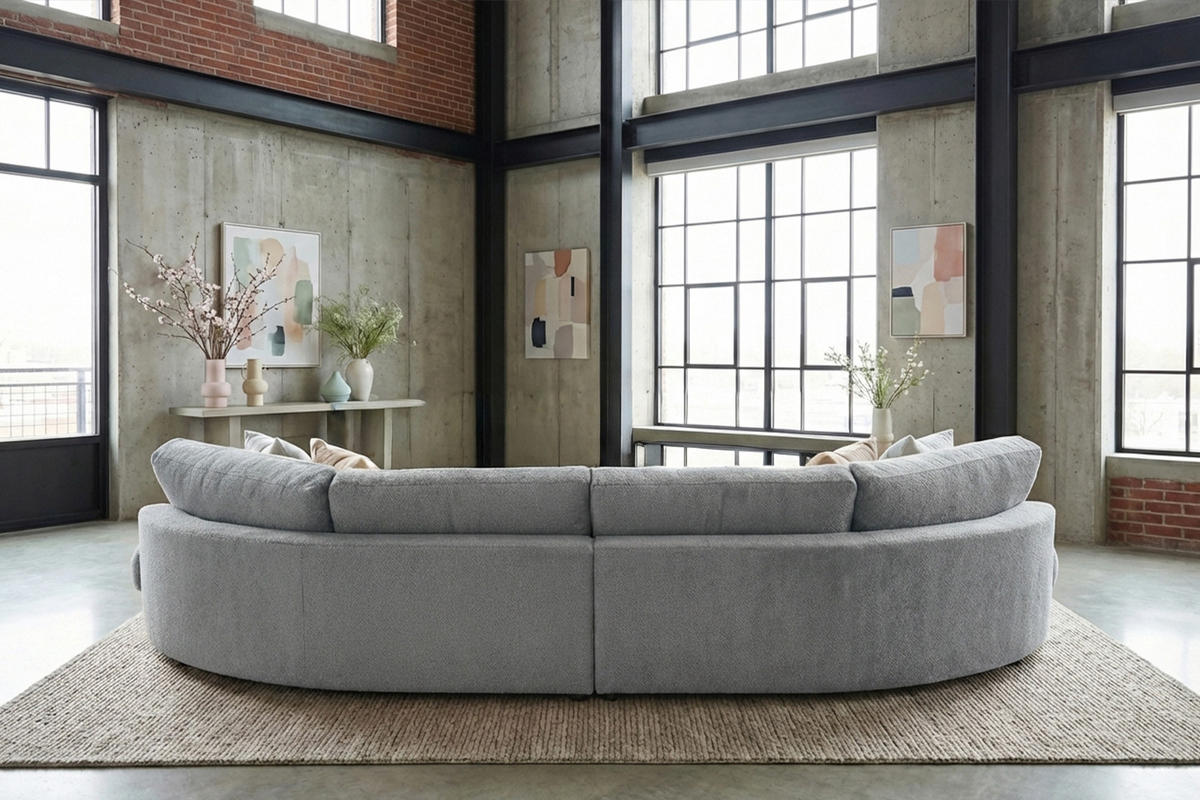 BIG SOFA PADANA Grau Flachgewebe - Schwarz/Grau, Kunststoff/Textil (410/86/166cm) - KAWOLA