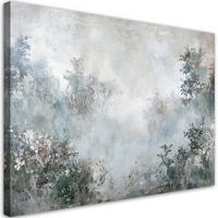 WANDBILD nebel zwischen den pflanzen - Blau, Textil (60/40cm) - Feeby