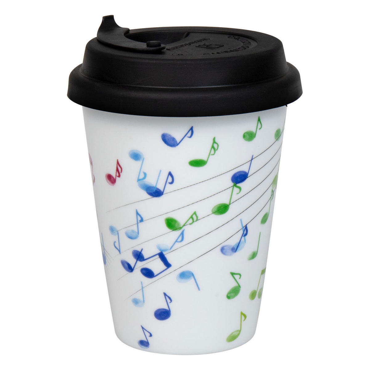 KAFFEEBECHER ToGo Flying Notes mit Deckel - Naturfarben, Keramik (0.38L) - Könitz