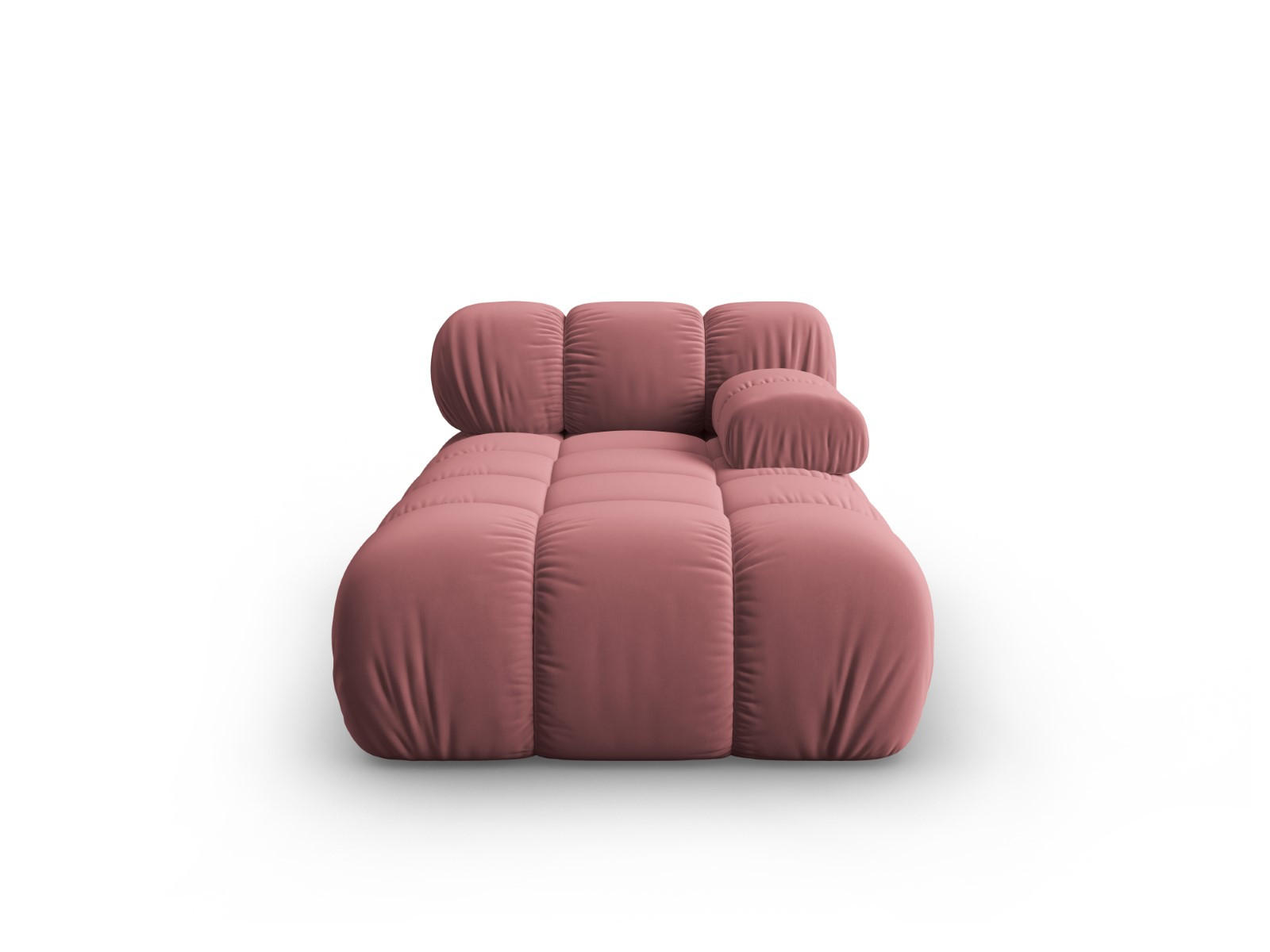 CHAISELONGUE rechts Bellis aus Samt rosa - Pink, Textil (97/62/157cm) - Micadoni