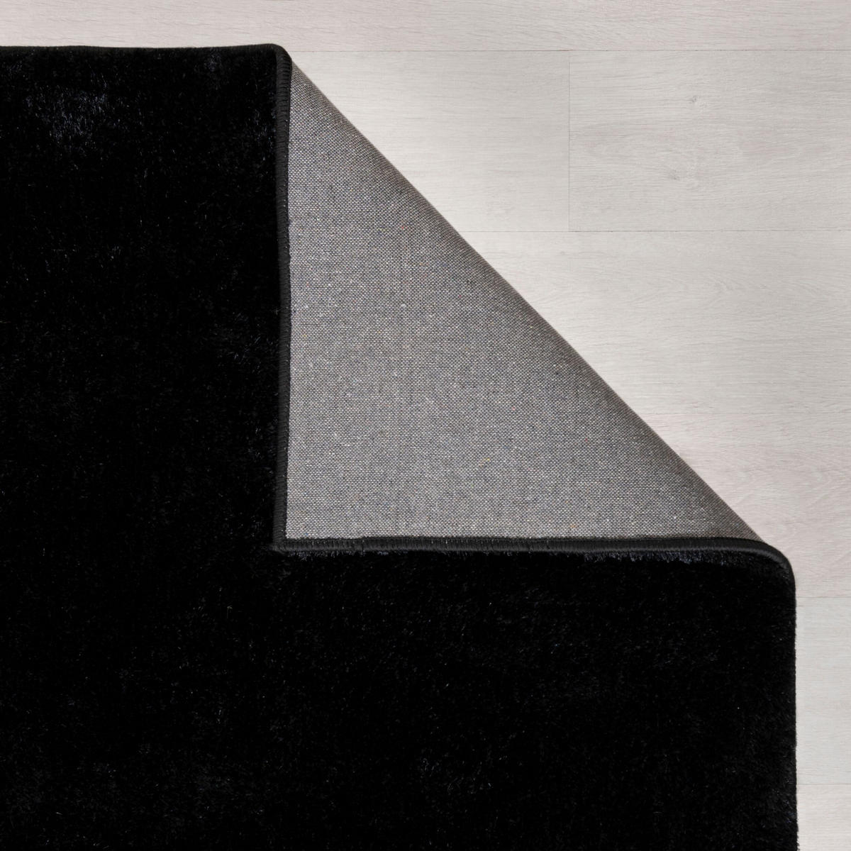 TEPPICH Hochflor Samt-Design, plüschig DOVEL, Schwarz 60x230 cm - Schwarz, Textil (60/230cm) - KADIMA DESIGN