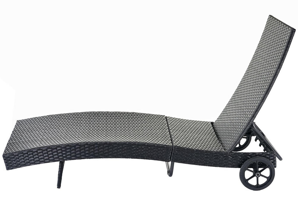 SONNENLIEGE Anthrazit, Beige - Anthrazit/Beige, Kunststoff (60/91/205cm) - MCW