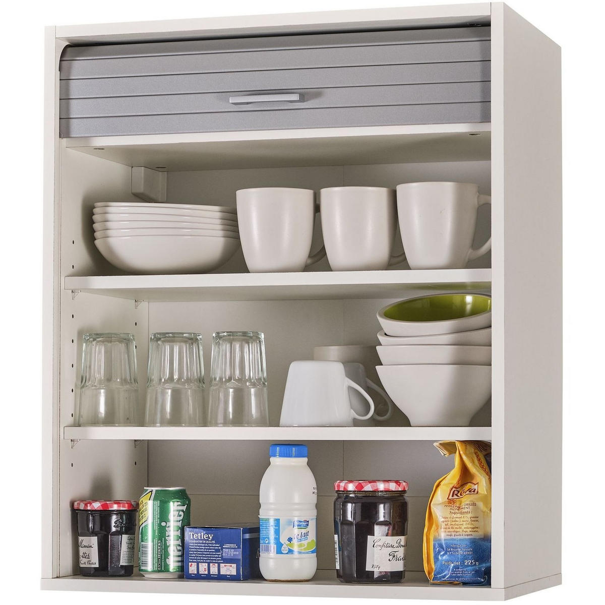 KÜCHENOBERSCHRANK mit Rolladentür 35/60/72cm - Weiß, Holzwerkstoff (60/72/35cm) - Simmob