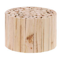 BLUMENHOCKER - Hellbraun, Holz (30/20/30cm) - Relaxdays