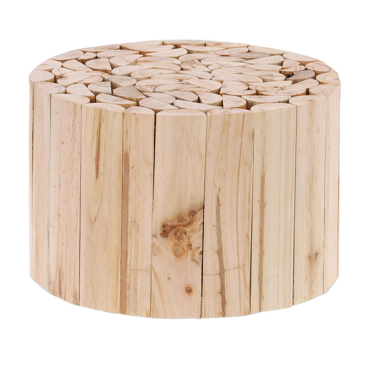 BLUMENHOCKER - Hellbraun, Holz (30/20/30cm) - Relaxdays
