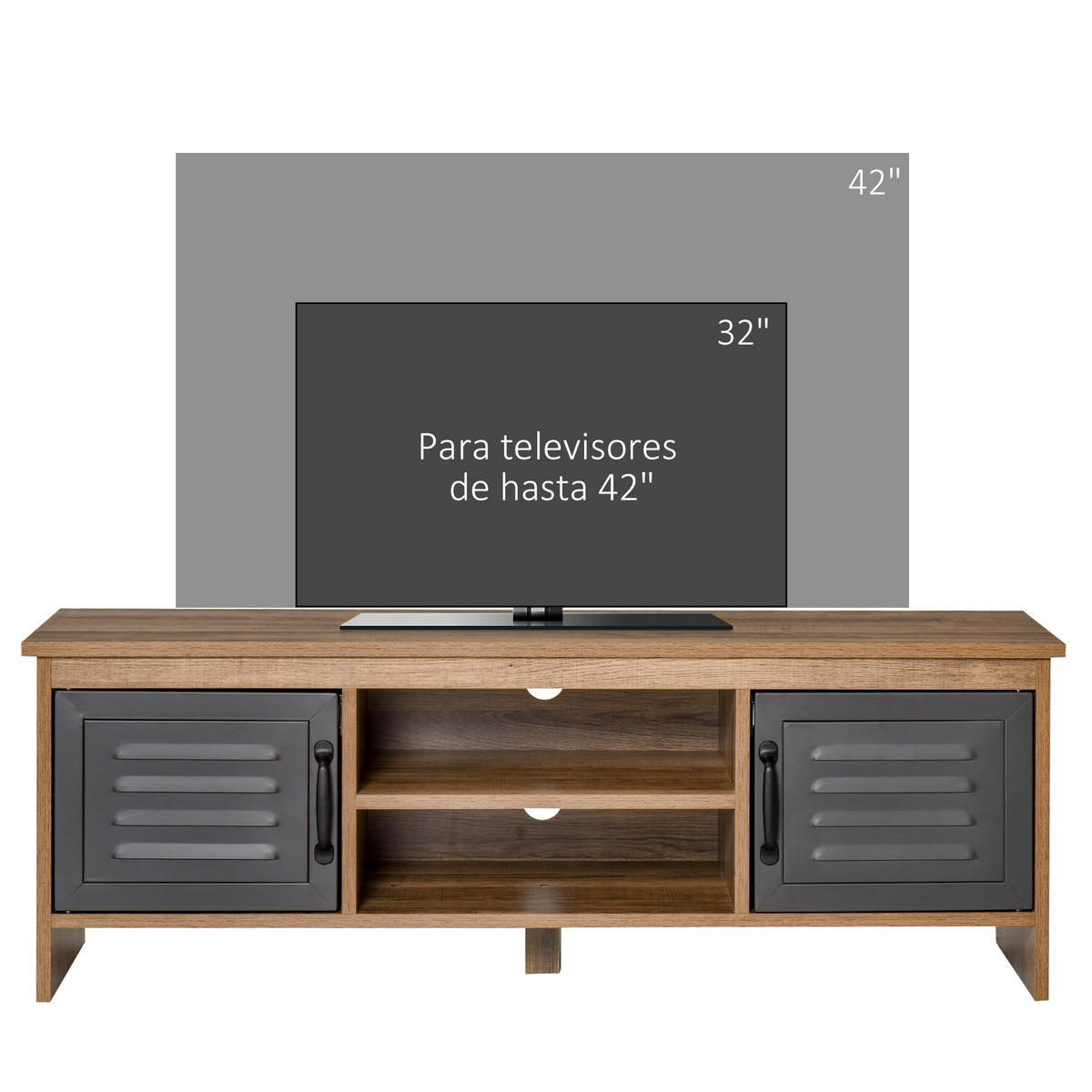 TV-MÖBEL Braun 1 Stück - Braun, Holzwerkstoff (109/38/35cm) - GiPP