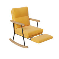 SCHAUKELSTUHL gepolstert ausziehbare Fußstütze gelb - Gelb, Holz (97.5/94/64.5cm) - LEBENLANG