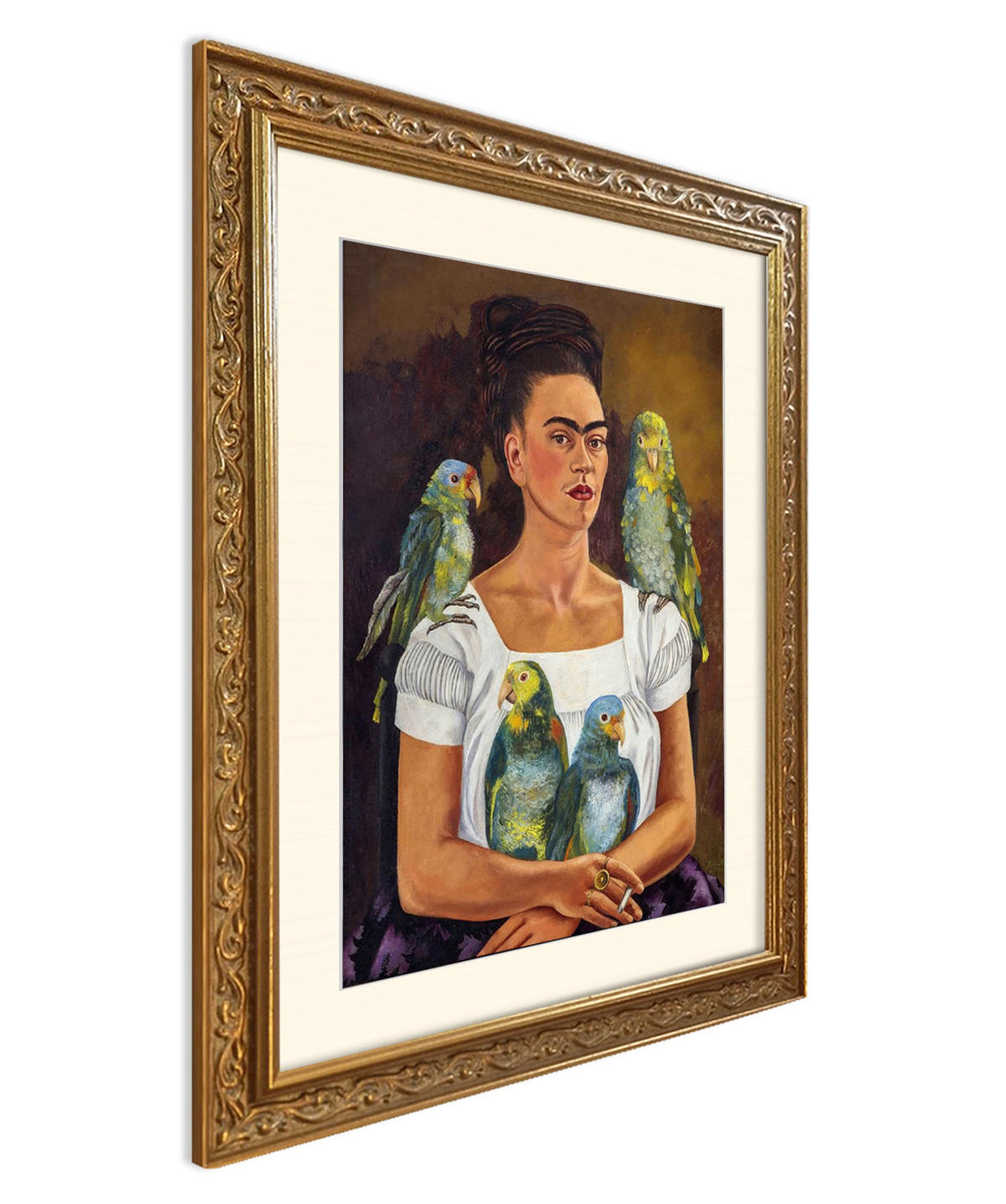 BILD gerahmt 53x63 cm Frida Kahlo Portrait - Braun, Holz (53/63cm) - artissimo