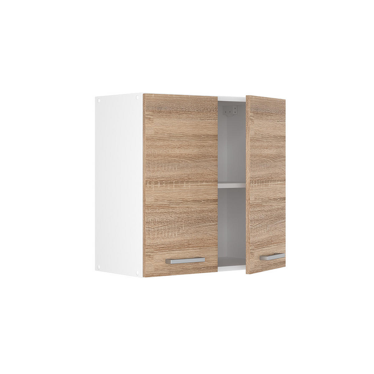 HÄNGESCHRANK R-Line Sonoma 60 cm - Weiß/Sonoma Eiche, Holzwerkstoff (60/60/31cm) - Vicco