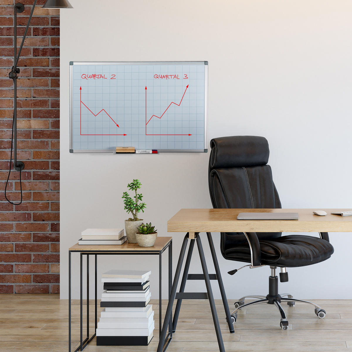 WHITEBOARD Planer - Weiß, Metall (90/60/5cm) - Relaxdays