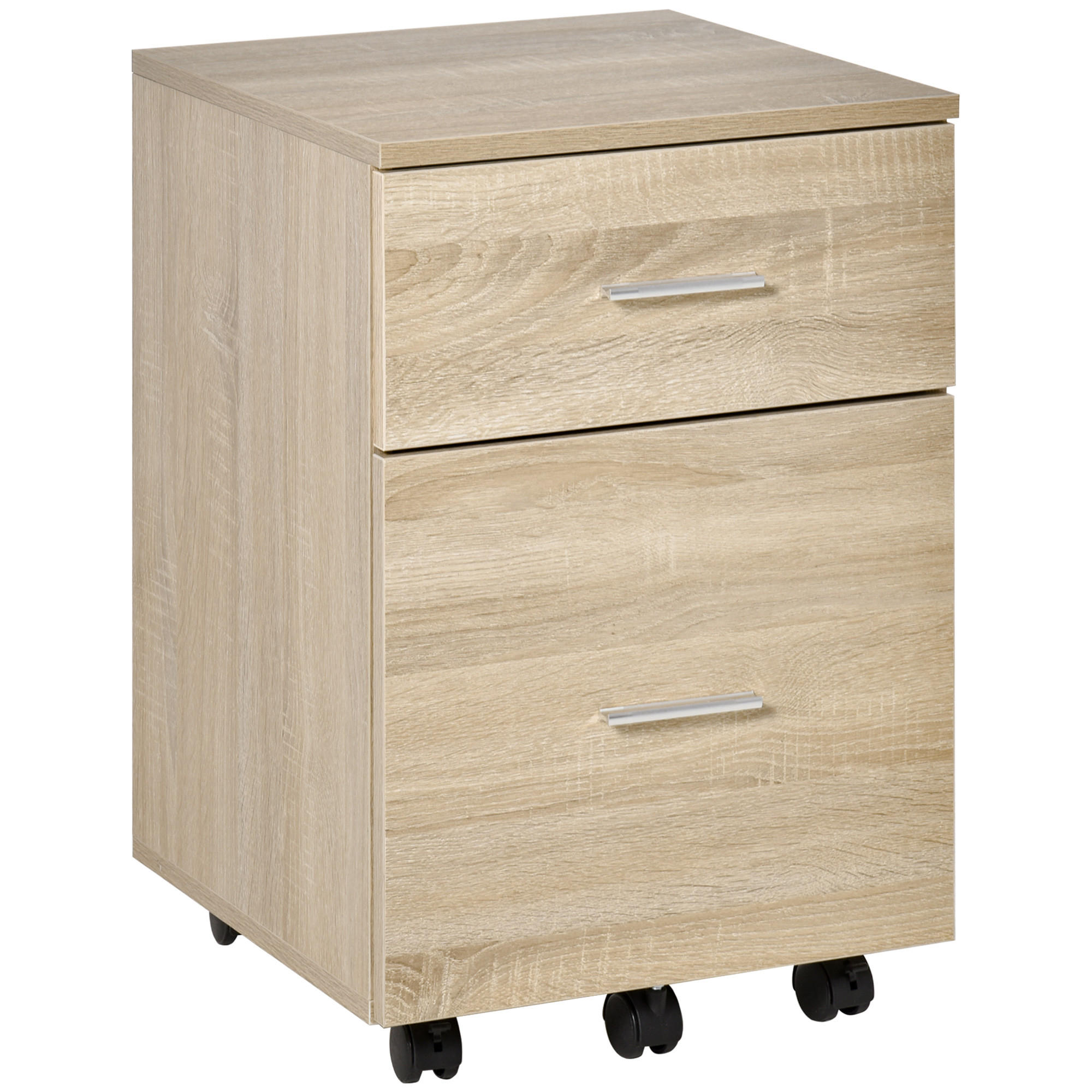 ROLLCONTAINER DE-14406 2 Schubladen, 5 Rollen Eiche - Eichefarben, Holzwerkstoff (39/58.5/39.5cm) - ComfortXL