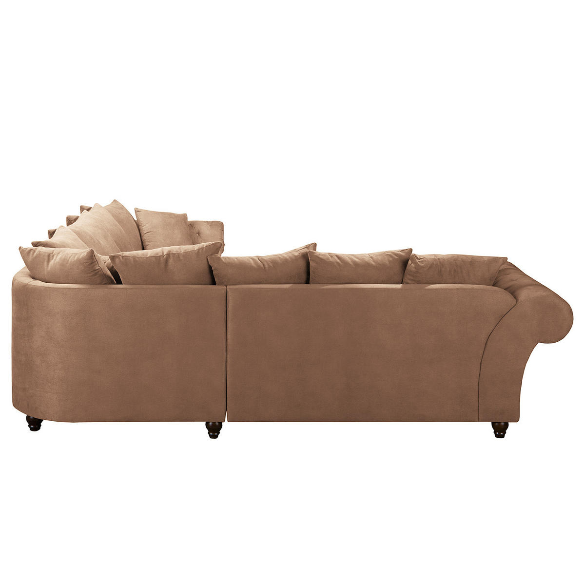 ECKSOFA - Antiklederlook - Braun/Cappuccino, Buchenholz/Textil (271/271cm) - home24