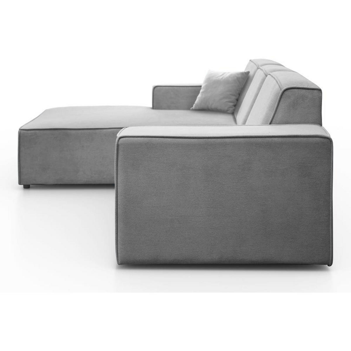 ECKSOFA ohne Schlaffunktion Pedro L hellgrau links - Hellgrau/Schwarz, Kunststoff/Textil (267/170cm) - Beautysofa