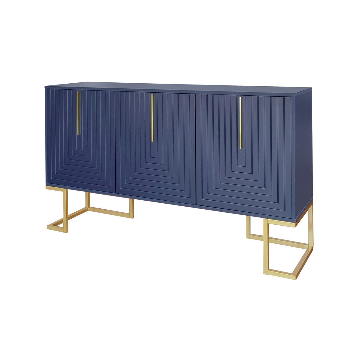 SIDEBOARD 138/40/80.5 cm Dunkelblau aus MDF mit 3 Türen - Blau, Holzwerkstoff (40/80.5/138cm) - OKMYHOME