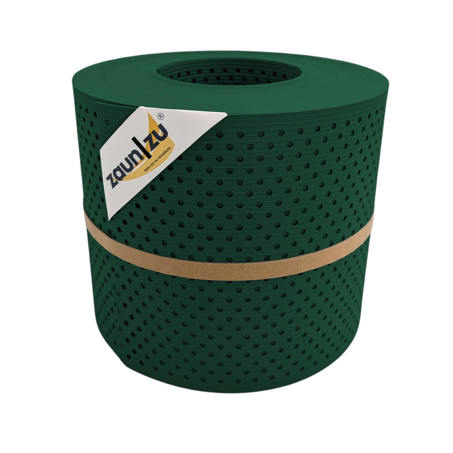 SICHTSCHUTZSTREIFEN Rille Gelocht 15 Prozent PP Streifen Grün 26m - Grün, Kunststoff (2600/19cm) - ZAUN|ZU