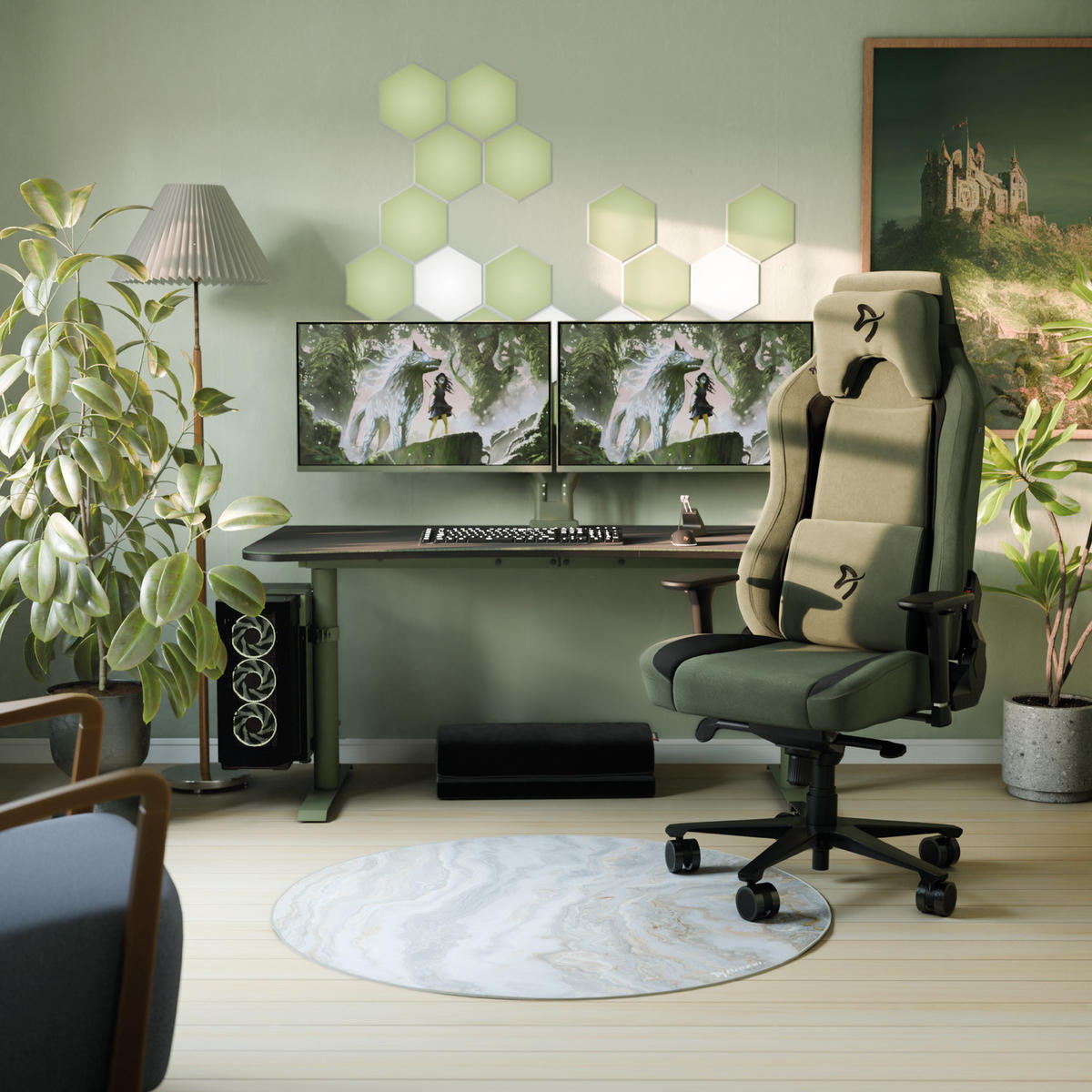 GAMINGTISCH Arena 160/82/71-81 cm Waldgrün - Waldgrün, Metall (82/160/71cm) - Arozzi