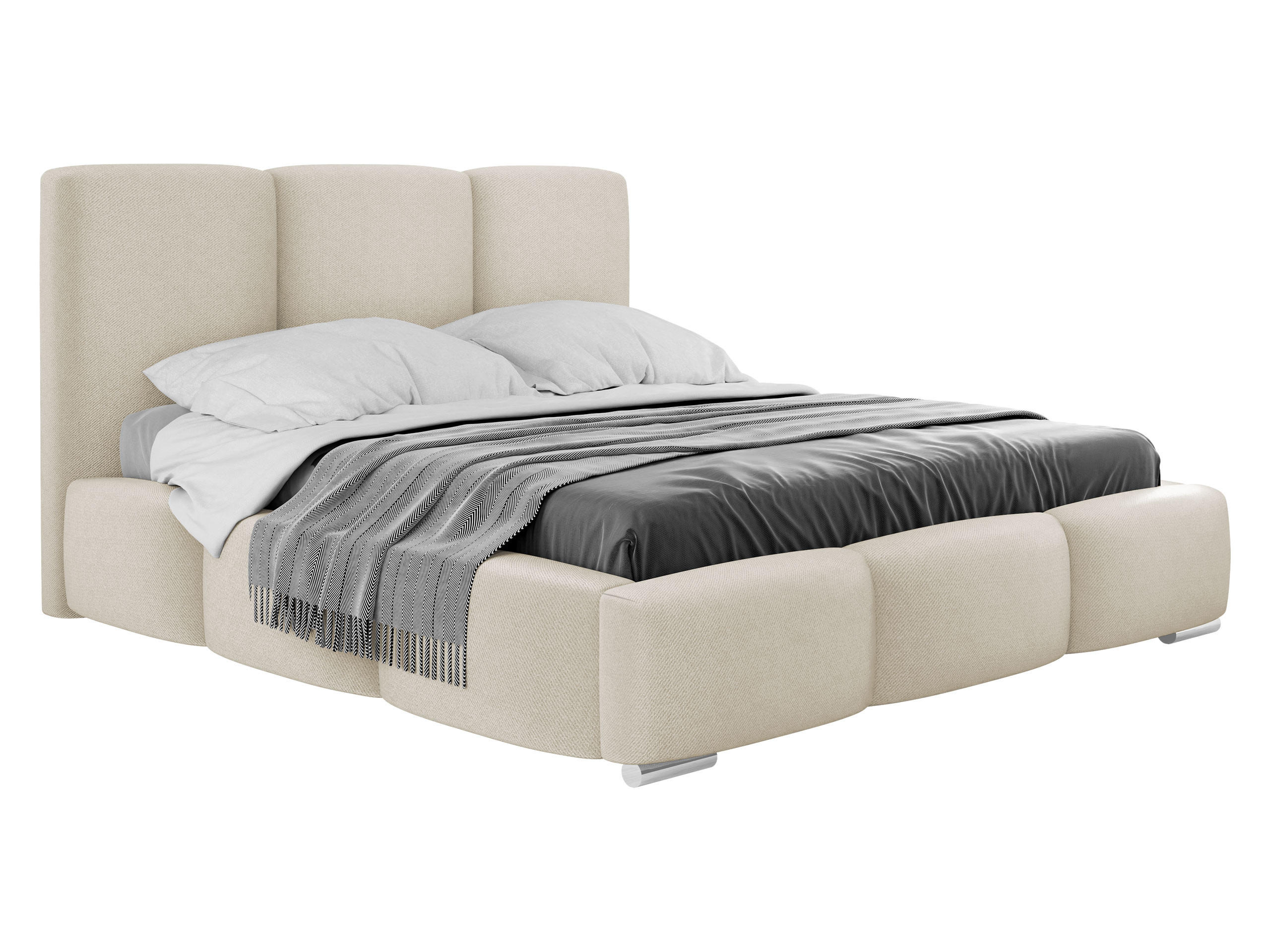 POLSTERBETT Olweria - Chromfarben/Naturfarben, Holz/Textil (160/200cm) - MIRJAN24