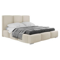 POLSTERBETT Olweria - Chromfarben/Naturfarben, Holz/Textil (180/200cm) - MIRJAN24