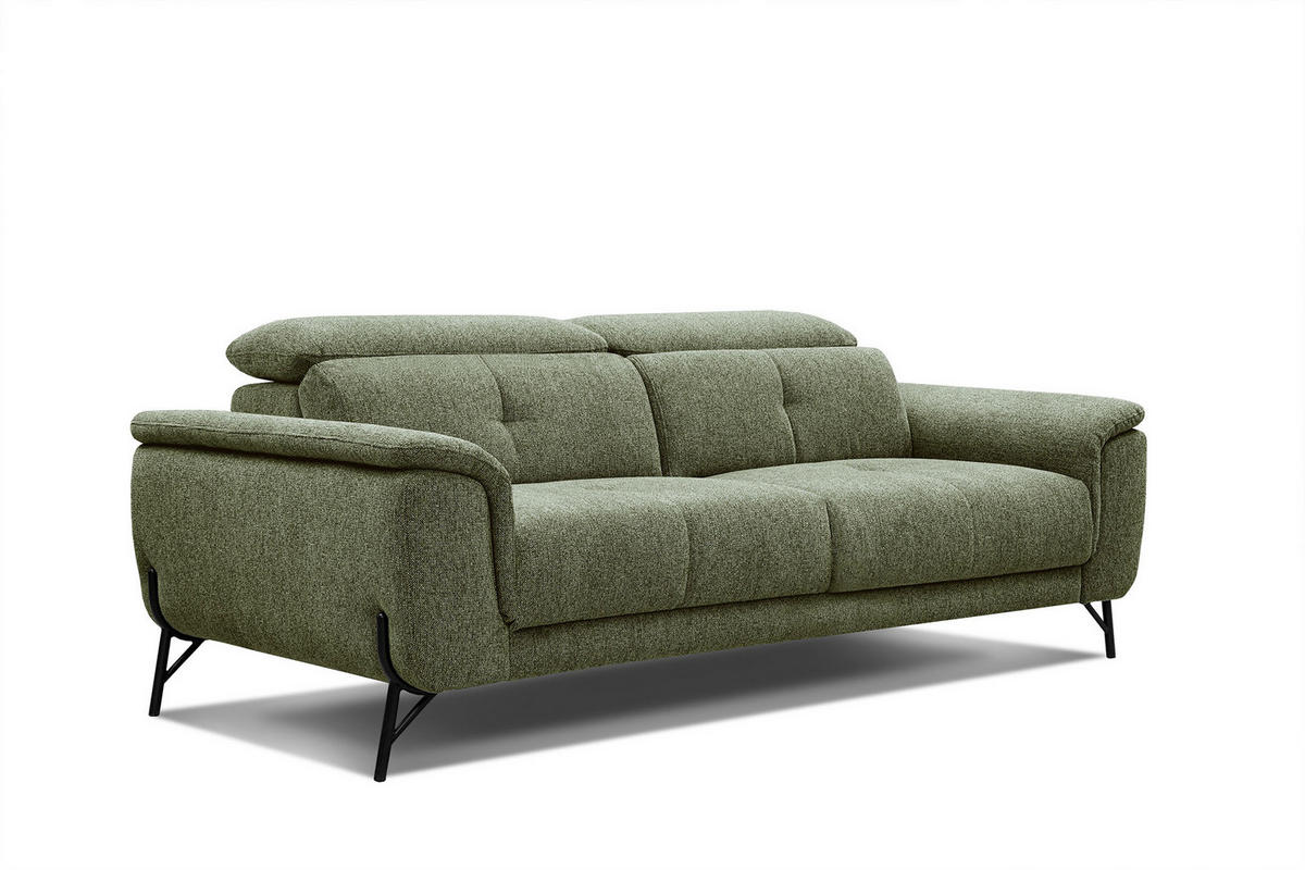 SOFA AVENA 3-Sitzer, olivgrün - Olivgrün, Holzwerkstoff/Textil (204/80/108cm) - Courtois Laville