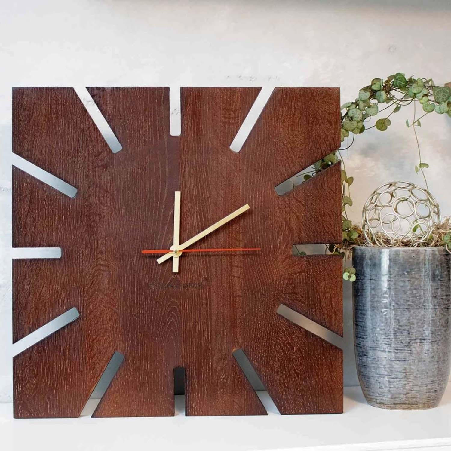 WANDUHR Sunshine XL - Eiche massiv - 29 x 29 x 2cm - Naturfarben, Holz (29/29/2cm) - holz4home
