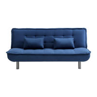 SCHLAFSOFA - 3 Personen - stoff - königsblau Mishan - Blau, Textil/Metall (190/89/96cm) - Vente-Unique