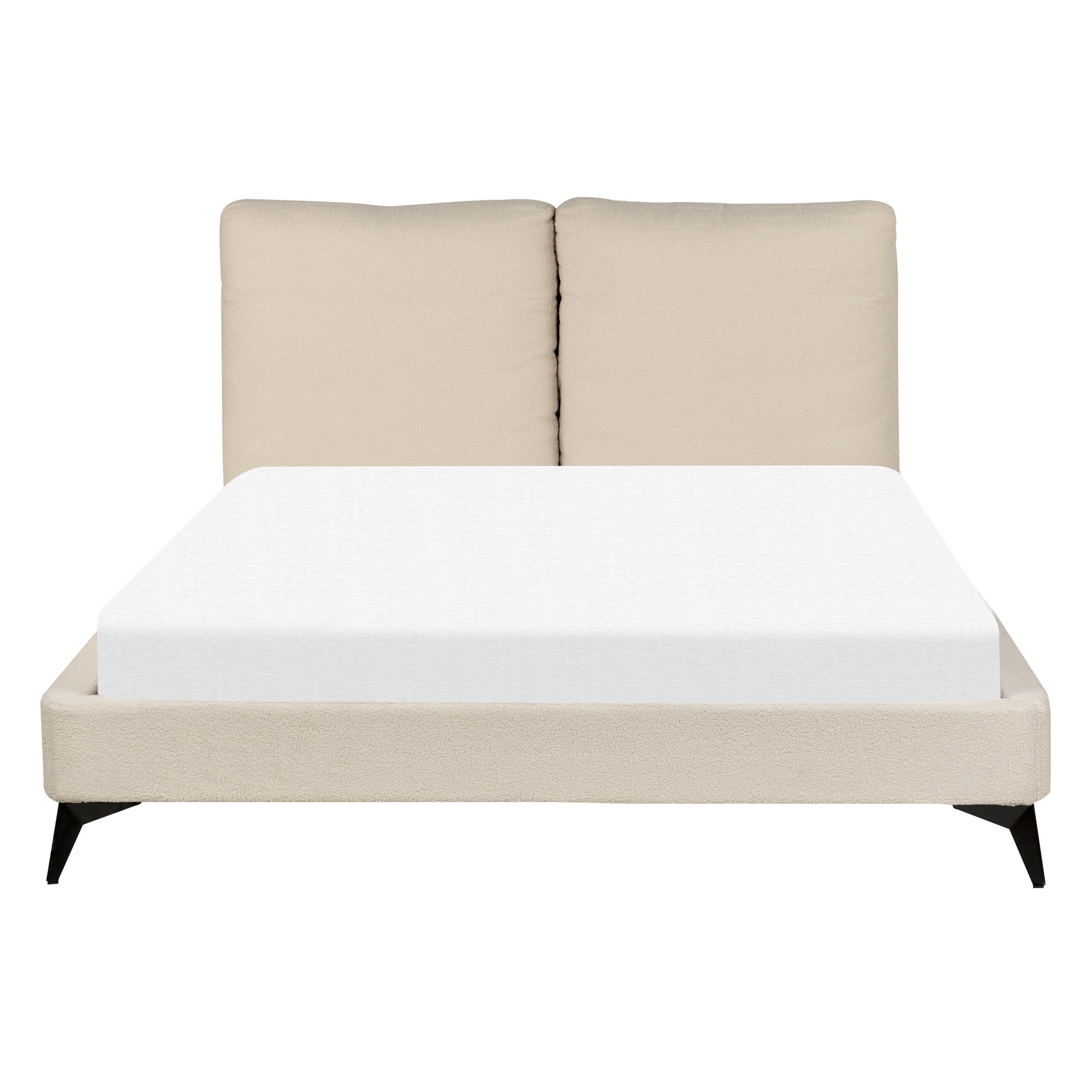 POLSTERBETT 140/200cm Helles Beige Melle - Beige, Textil (140/200cm) - Beliani