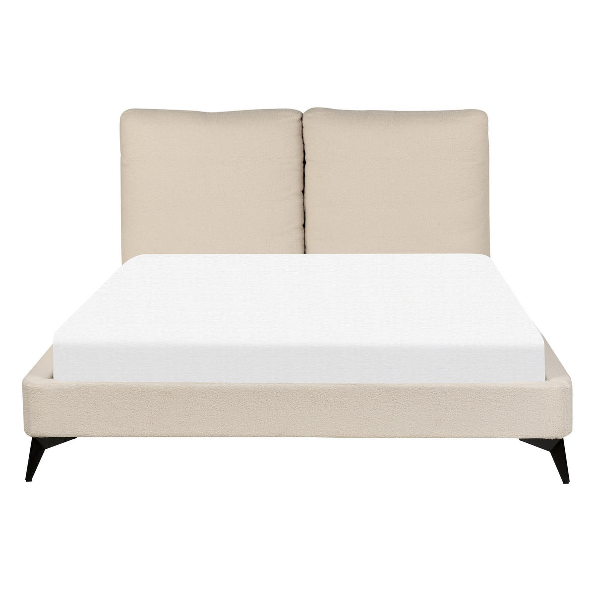 POLSTERBETT 140/200cm Helles Beige Melle - Beige, Textil (140/200cm) - Beliani