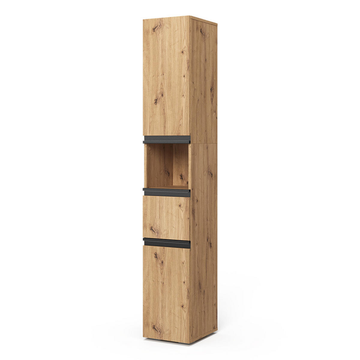 BADSCHRANK Torren Artisan 30 x 181 cm mit 2 Türen - Hellgrau, Holzwerkstoff (30/181/35cm) - Vicco