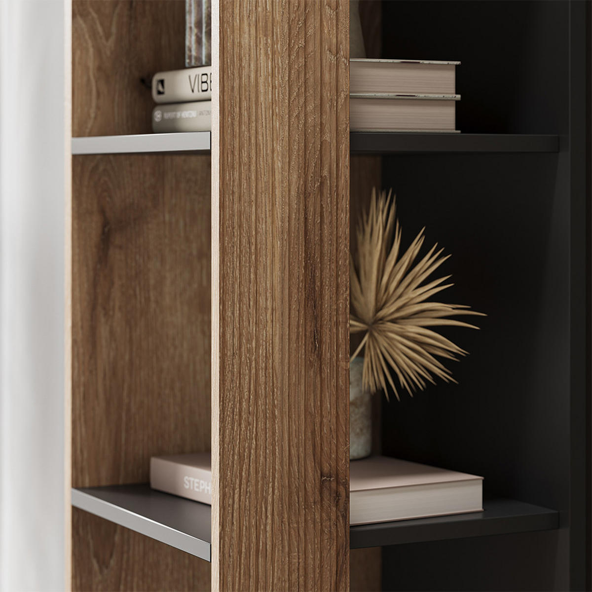 BÜCHERREGAL Eliza Viking Oak 36 x 188 cm mit 5 Fächern - Eichefarben, Holzwerkstoff (36/188/36cm) - Vicco