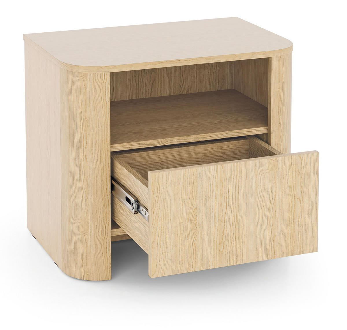 NACHTSCHRANK 60 cm mit Schublade Mezzano, Eiche Vicenza - Eichefarben, Holz (58/52/39cm) - Emporius