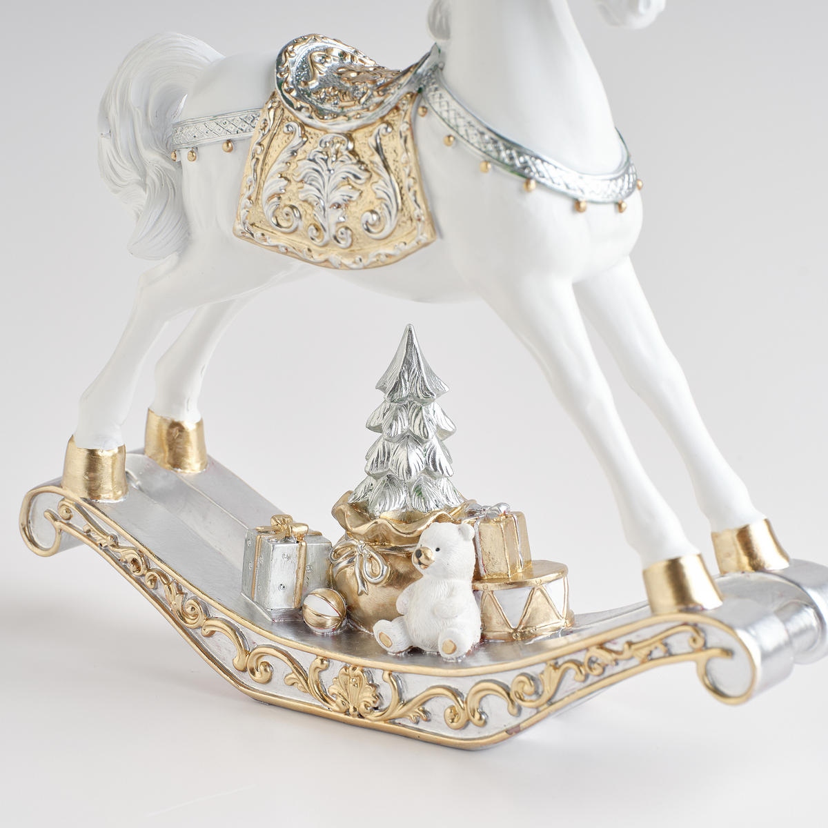 DEKOFIGUR Jollyride, Gold, 22 x 5.5 x 22.5 cm, Dekorative Weihnachtsdeko - Goldfarben, Kunststoff (5.5/22/22.5cm) - home&you