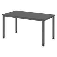SCHREIBTISCH Serie-H 80/140/74 cm in Graphitfarben/Graphitfarben - Graphitfarben, Holzwerkstoff (80/140/74cm) - bümö