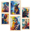 POSTER Set Mit 6 Bunte Starwars A3 & A4 Rahmen Aus Hellem Holz - Beige, Papier (29/3/42cm) - Nacnic