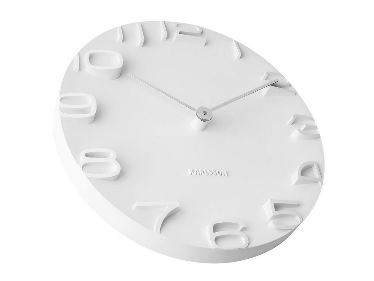 WANDUHR Edge Ø 42 cm - Weiß, Kunststoff (42/42/5cm) - Karlsson