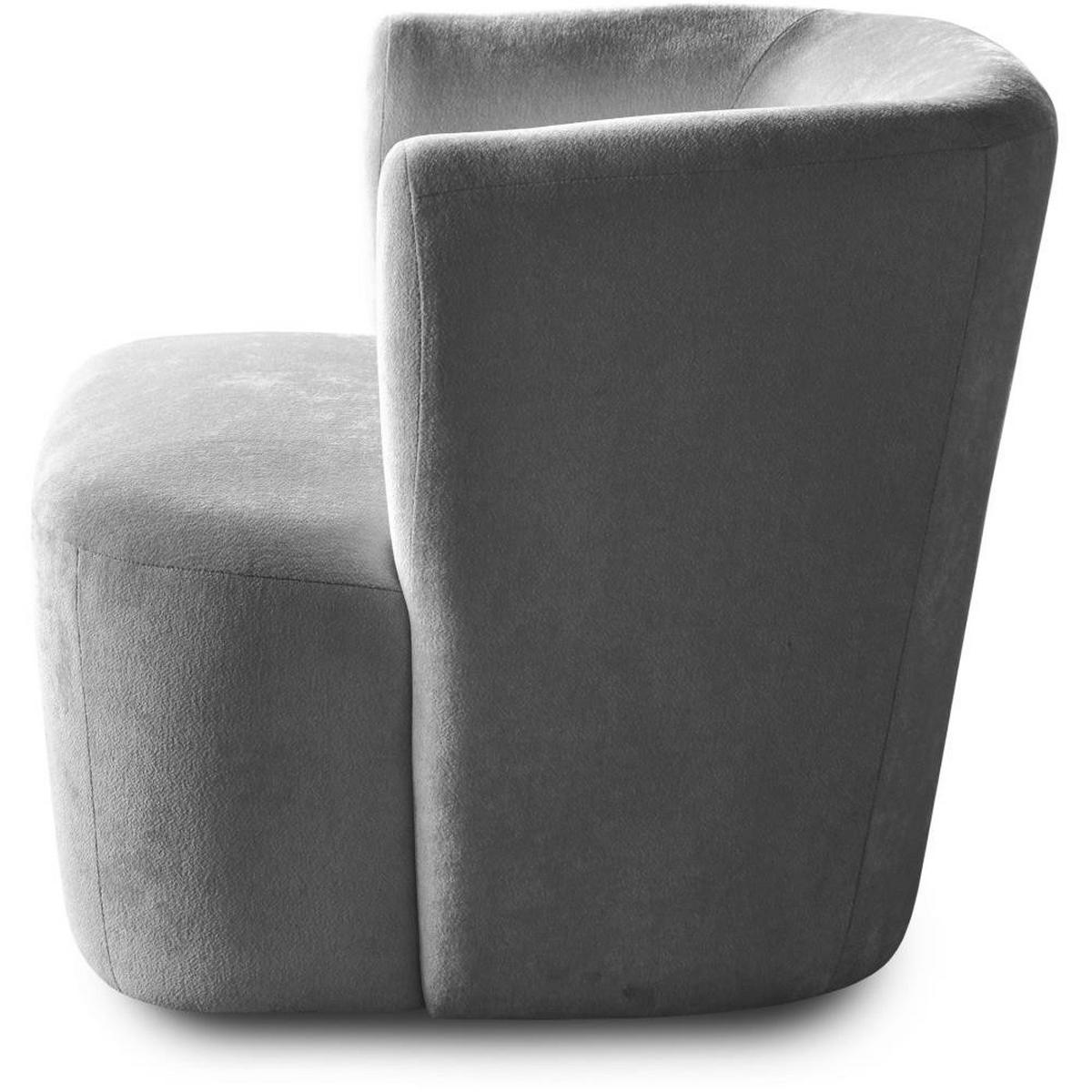 SESSEL Nori hellgrau velour - Hellgrau/Schwarz, Kunststoff/Textil (75/68/72cm) - Beautysofa