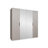 DREHTÜRENSCHRANK Malaga 200 mit Frontspiegel - Kaschmir, Holzwerkstoff (200/202/52cm) - MIRJAN24