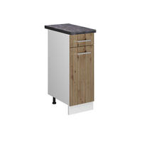 KÜCHENUNTERSCHRANK R-Line Artisan-Eiche 30 cm, AP Anthrazit - Weiß/Eiche Artisan, Holzwerkstoff (30/81.6/60cm) - Vicco