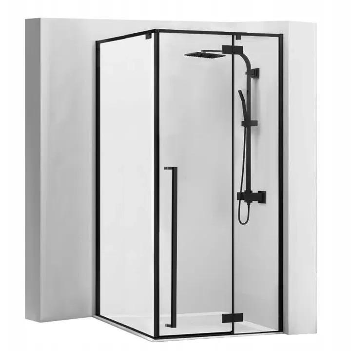 DUSCHKABINE Rea Fargo 90x90 Black Mat mit Duschwanne Savoy - Schwarz, Glas (90/195/90cm) - REA
