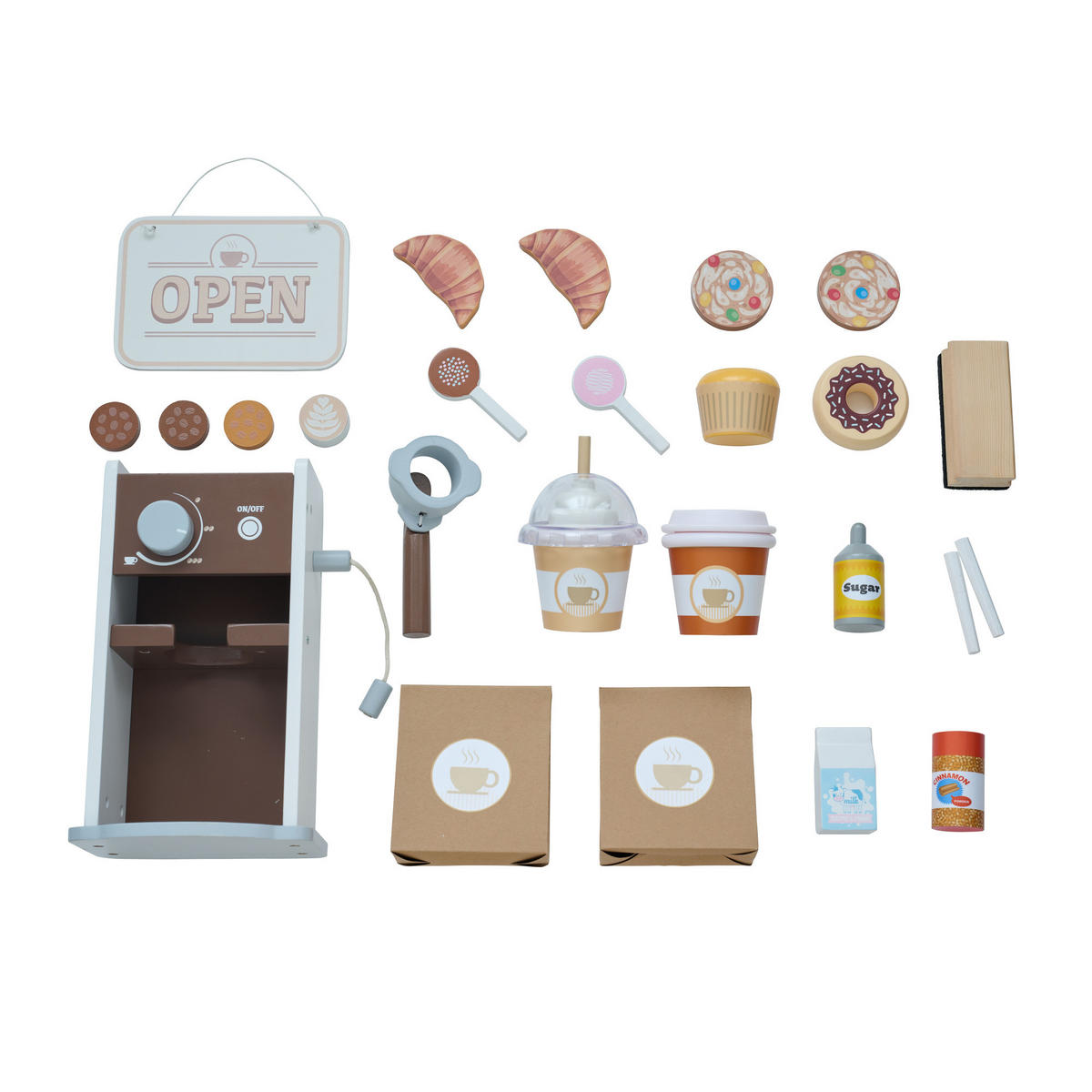 KAFFEESTAND Holz mit Espressomaschine, 60cm, Braun - Braun, Holzwerkstoff (31/102/60cm) - Teamson Kids
