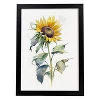 POSTER Sonnenblume 2 Im Nordischen Stil. A4 Rahmenlos - Klar, Papier (29.7/5/21cm) - Nacnic