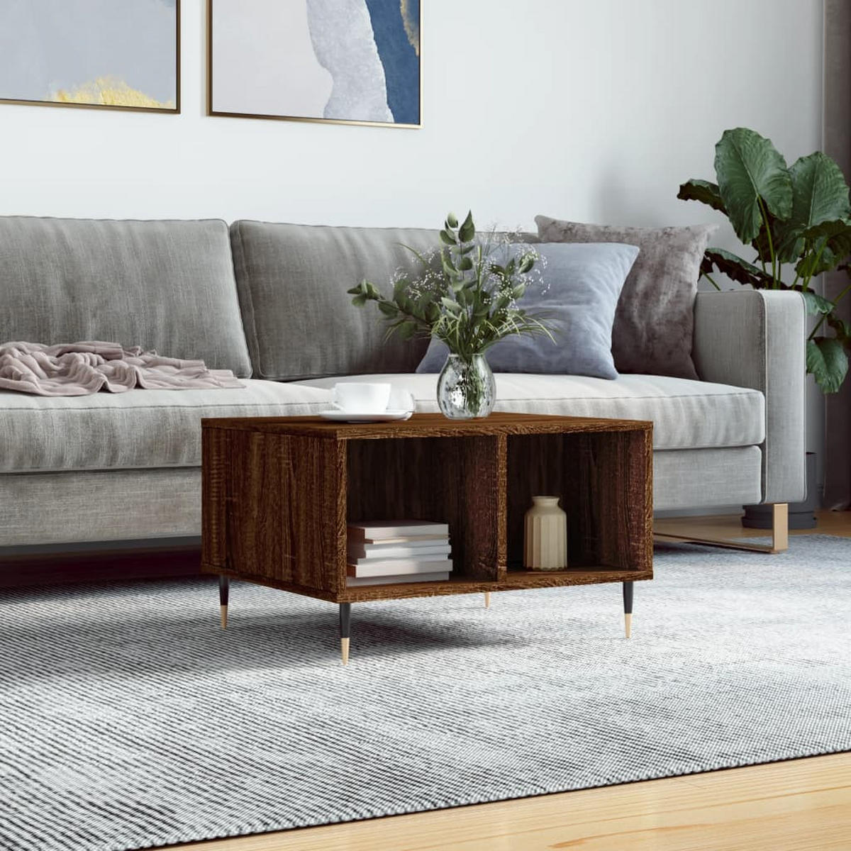 COUCHTISCH Braun Eichen-Optik 60x50x36,5 cm Holzwerkstoff - Braun, Holzwerkstoff (50/60/36.5cm) - furnicato