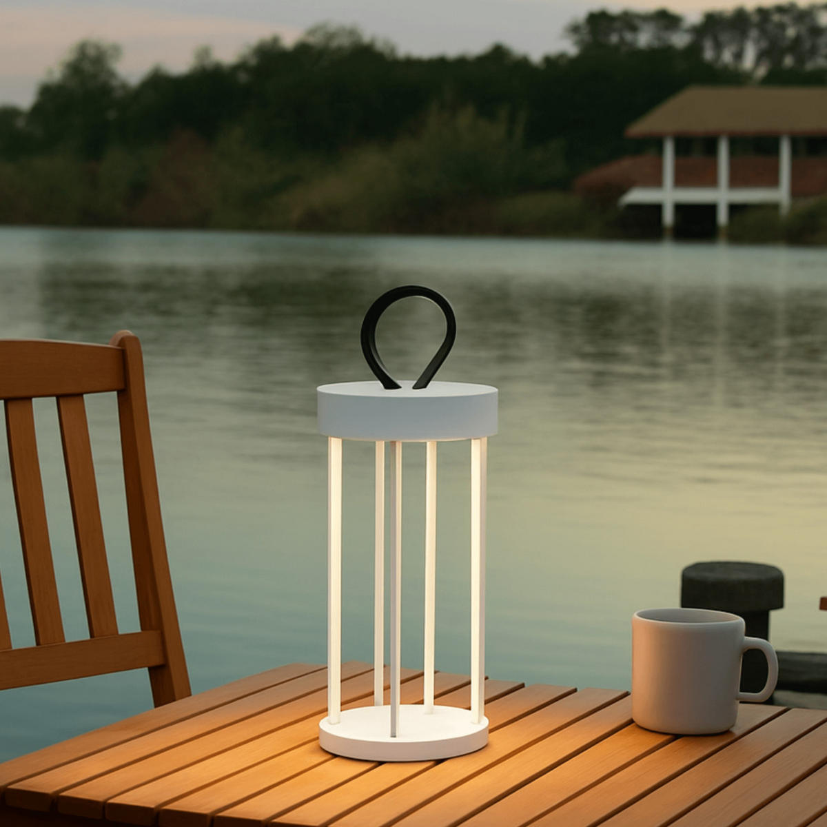 TISCHLEUCHTE Astréa, Weiß, 30cm - Weiß, Metall (30/13/30cm) - KOSILUM