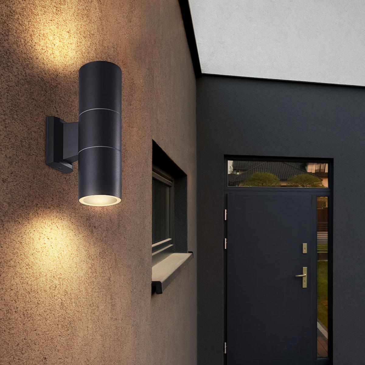 LED AUSSEN-WANDLEUCHTE Silber Aluminium Glas - Silberfarben, Glas (6.5/16.5/11.5cm)