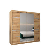 SCHWEBETÜRENSCHRANK 200/200/62 2-türig - Silberfarben/Eiche Artisan, Holz/Kunststoff (200/200/62cm) - Abiks Möbel