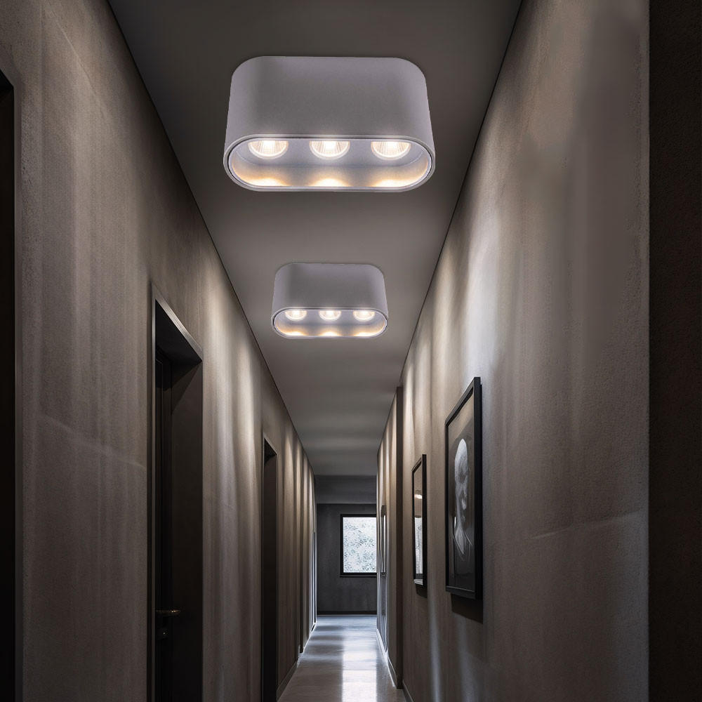 LED DECKENLEUCHTE Aluminium Grau 2er Set - Grau, Metall (10.5/3.8/6.4cm) - Globo Lighting