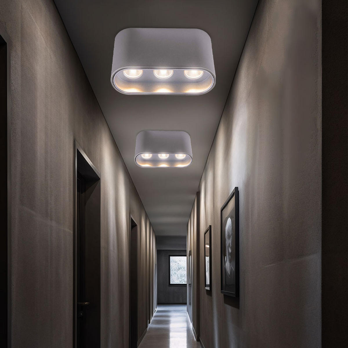 LED DECKENLEUCHTE Aluminium Grau 2er Set - Grau, Metall (10.5/3.8/6.4cm) - Globo Lighting