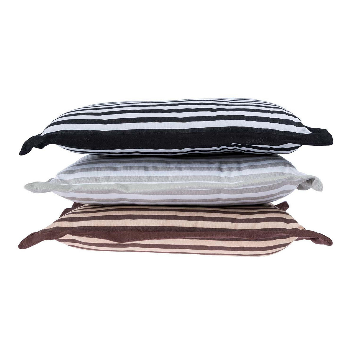 SITZKISSEN braun-beige gestreift, 40/40/5 cm - Braun, Textil (40/40/5cm) - Homescapes
