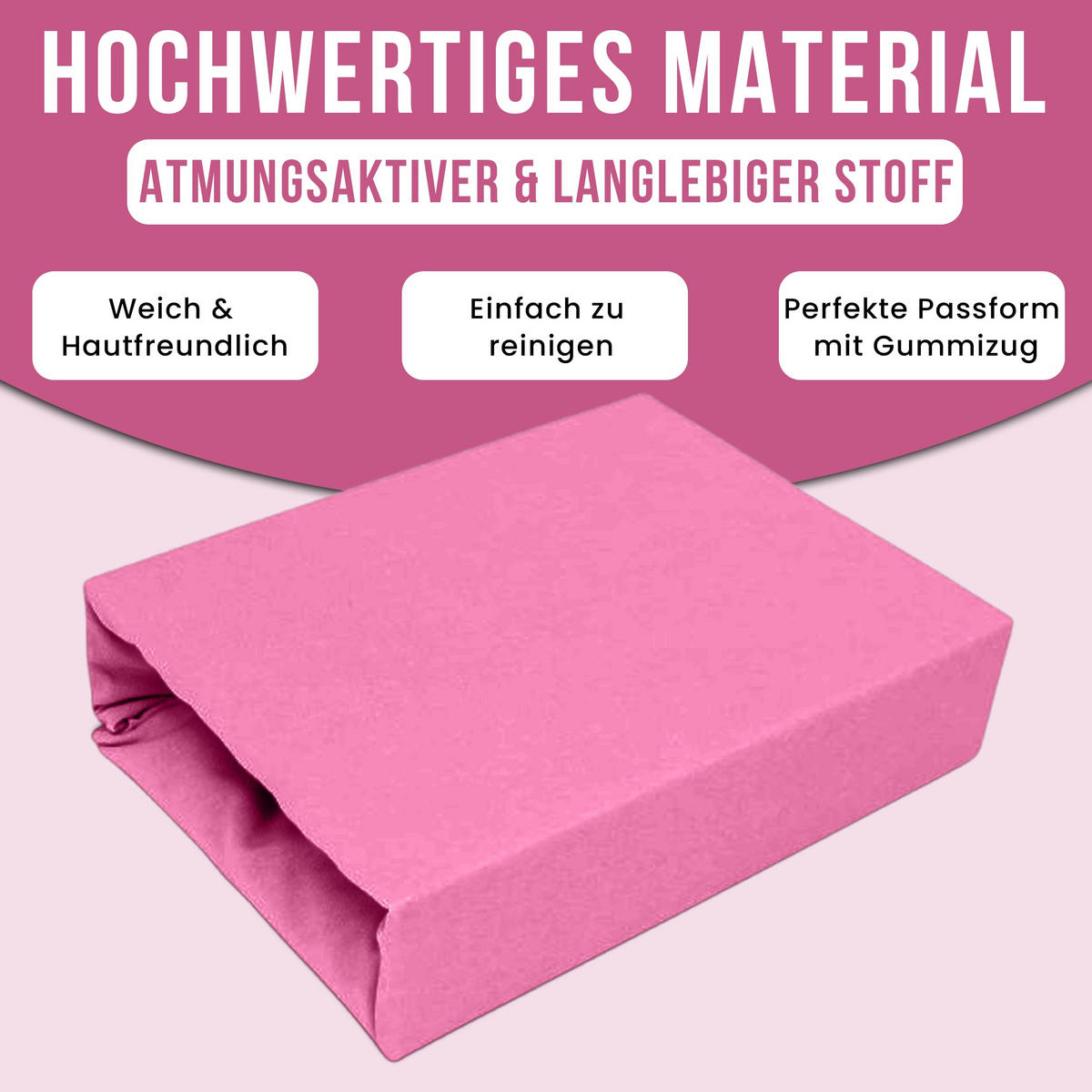 SPANNBETTLAKEN 140/200 cm, Jersey Elastisch 100 % Baumwolle Rosa - Pink, Textil (140/200cm) - Best For Home